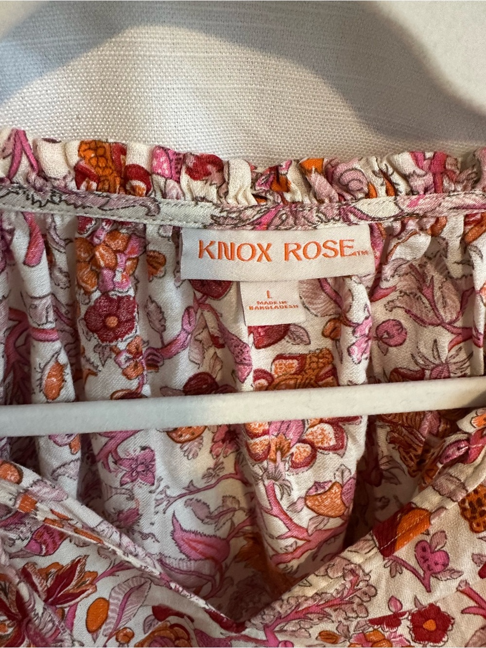Knox Rose Floral Print Skirt in Pink, Orange & Cream